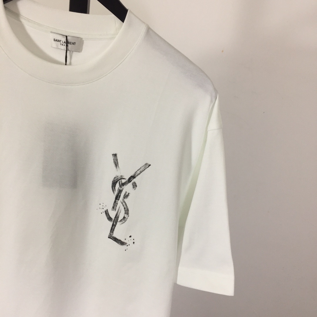 Saint Laurent Cotton-jersey T-shirt  - FashionPlug