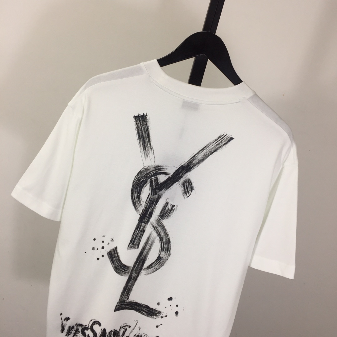 Saint Laurent Cotton-jersey T-shirt  - FashionPlug