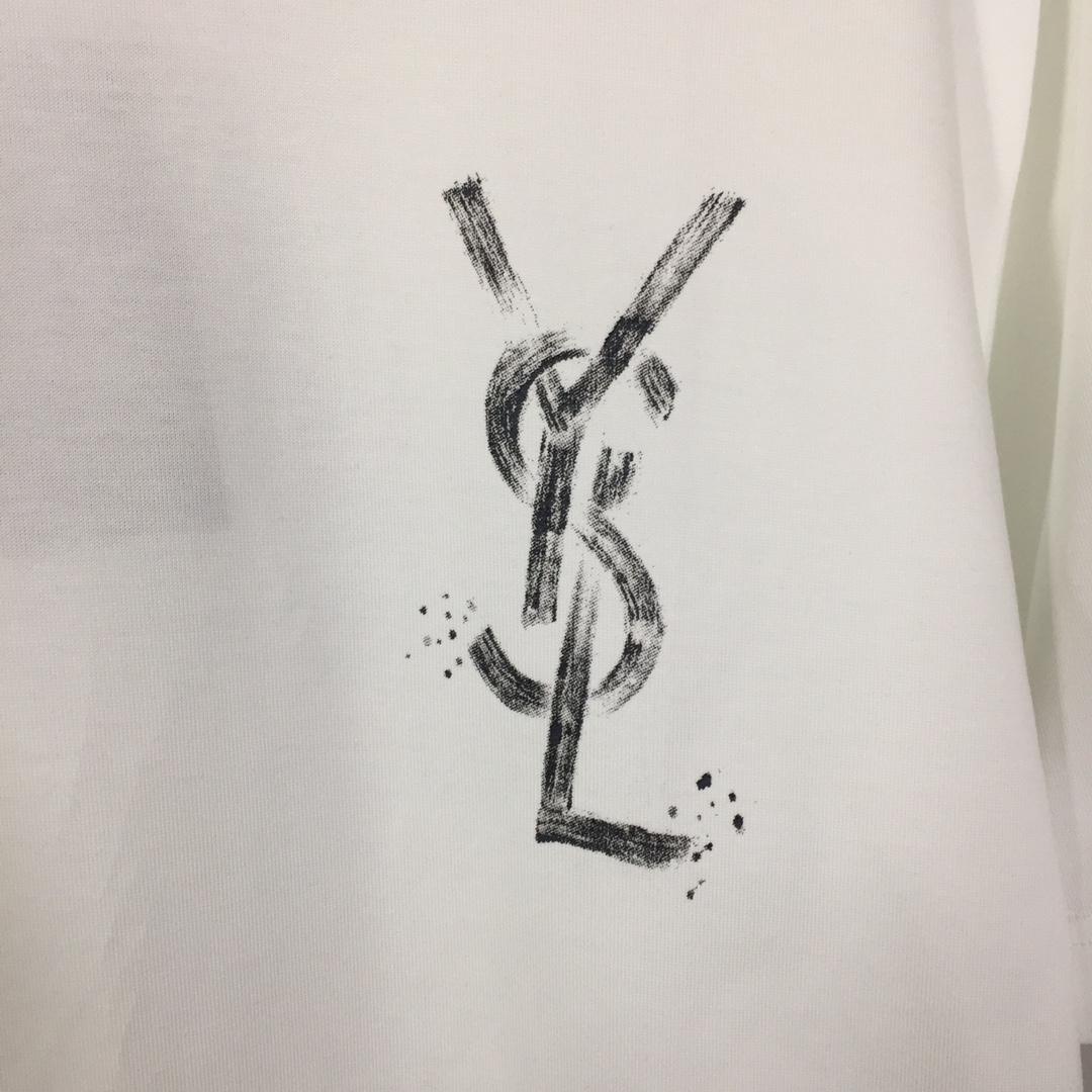 Saint Laurent Cotton-jersey T-shirt  - FashionPlug
