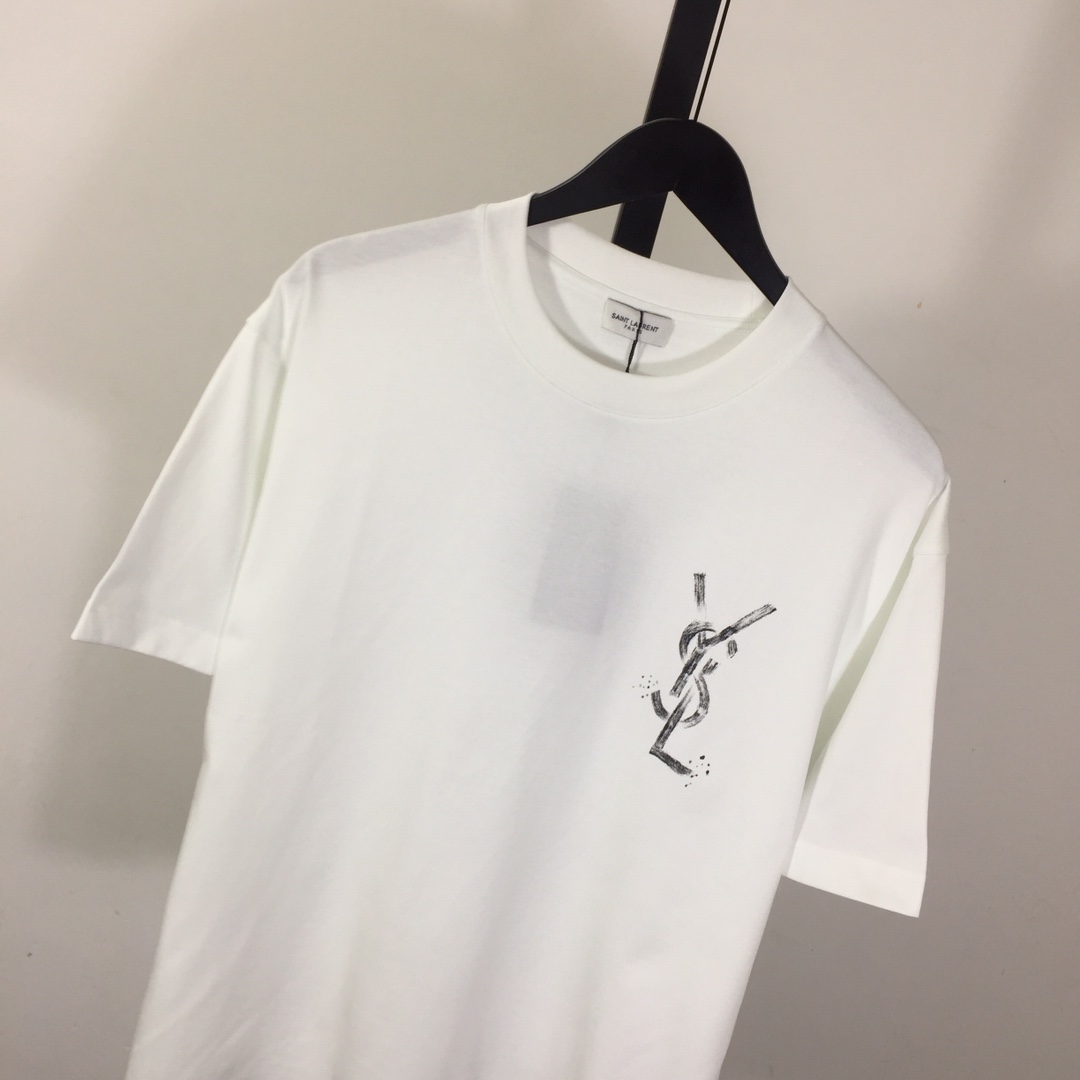 Saint Laurent Cotton-jersey T-shirt  - FashionPlug