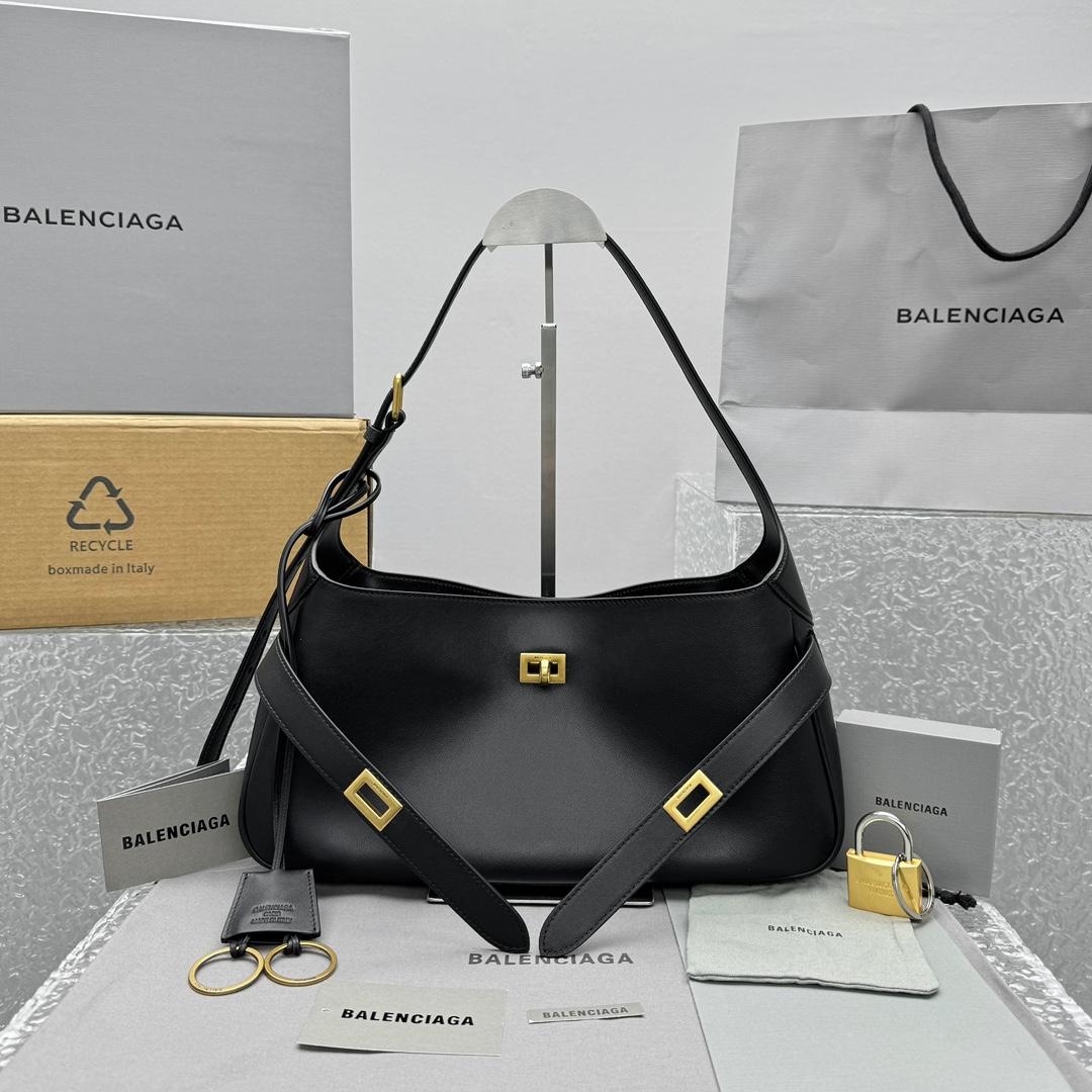 Balenciaga Bel Air Small Shoulder Bag In Black  - FashionPlug