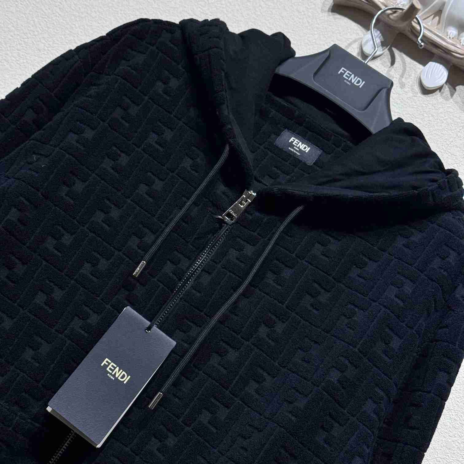 Fendi Black FF Terry Sweatshirt - FashionPlug