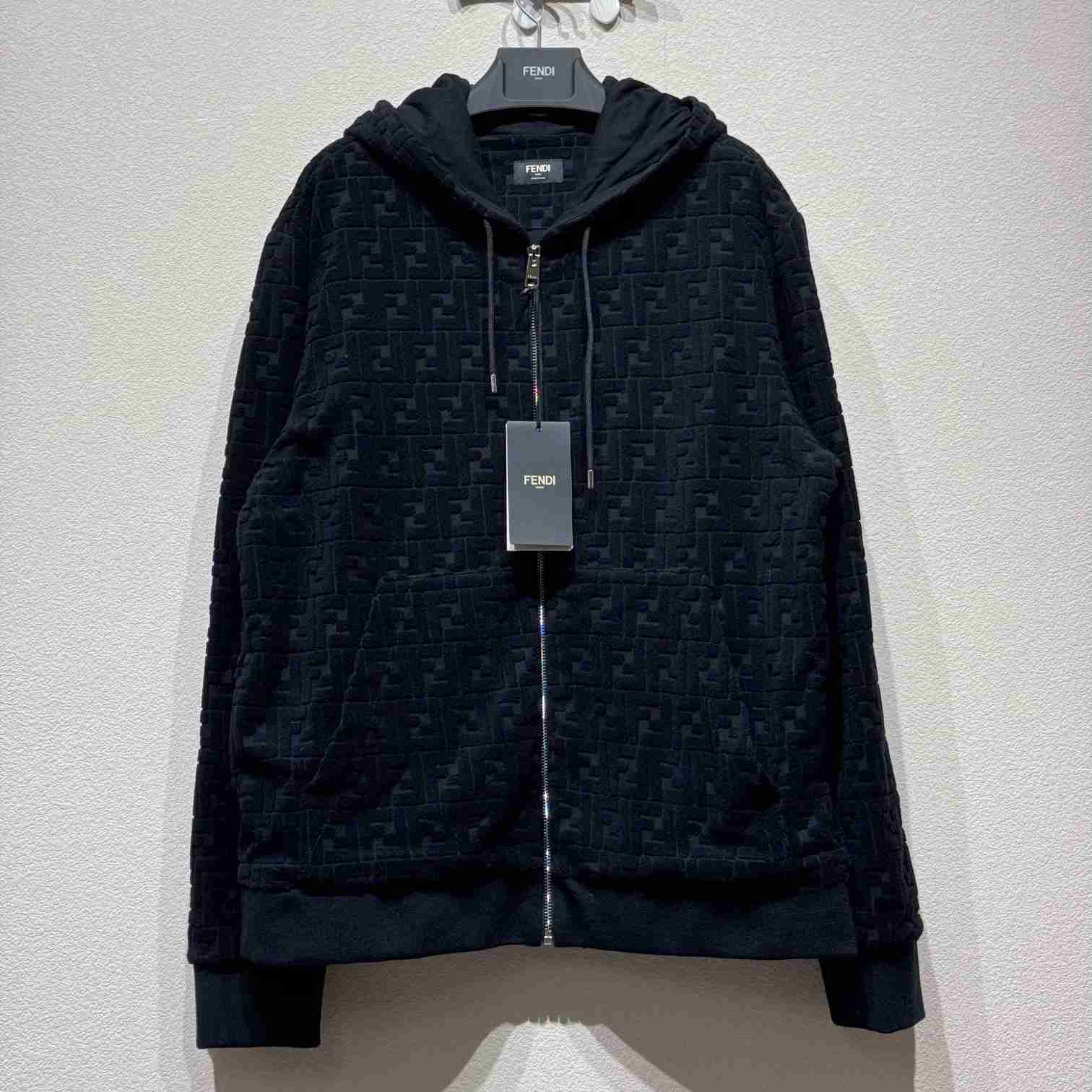 Fendi Black FF Terry Sweatshirt - FashionPlug