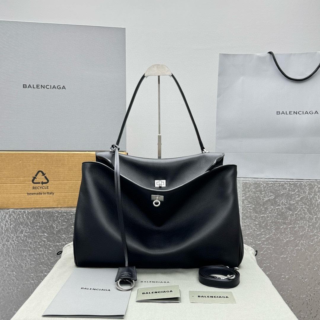 Balenciaga Rodeo Large Handbag In Black - FashionPlug