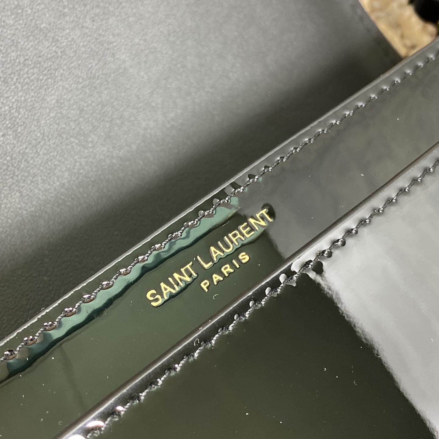 Saint Laurent Mini Voltaire In Patent Leather - FashionPlug