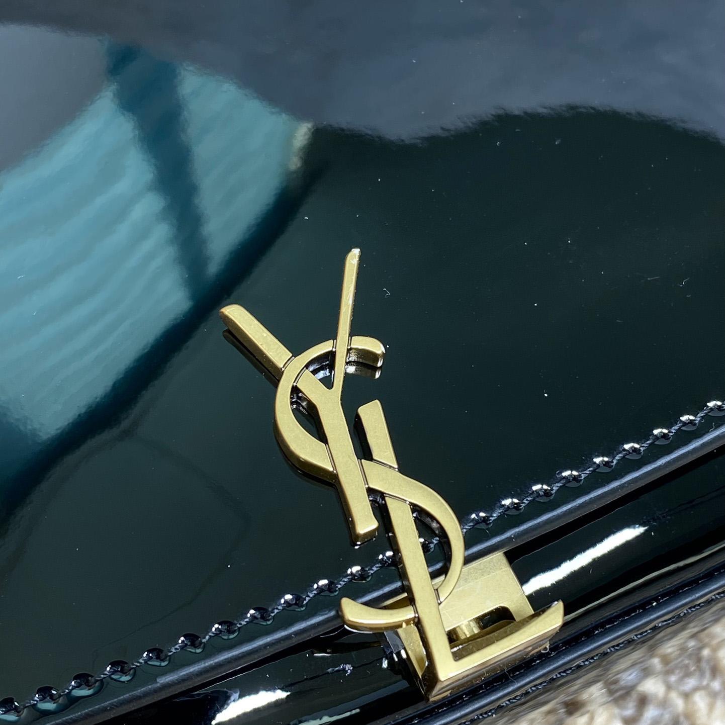 Saint Laurent Mini Voltaire In Patent Leather - FashionPlug