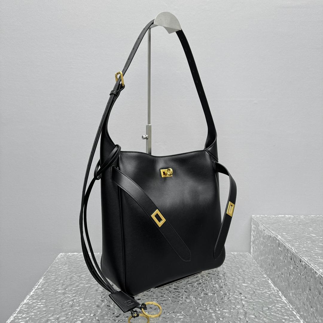 Balenciaga Bel Air Small Hobo Bag In Black  - FashionPlug
