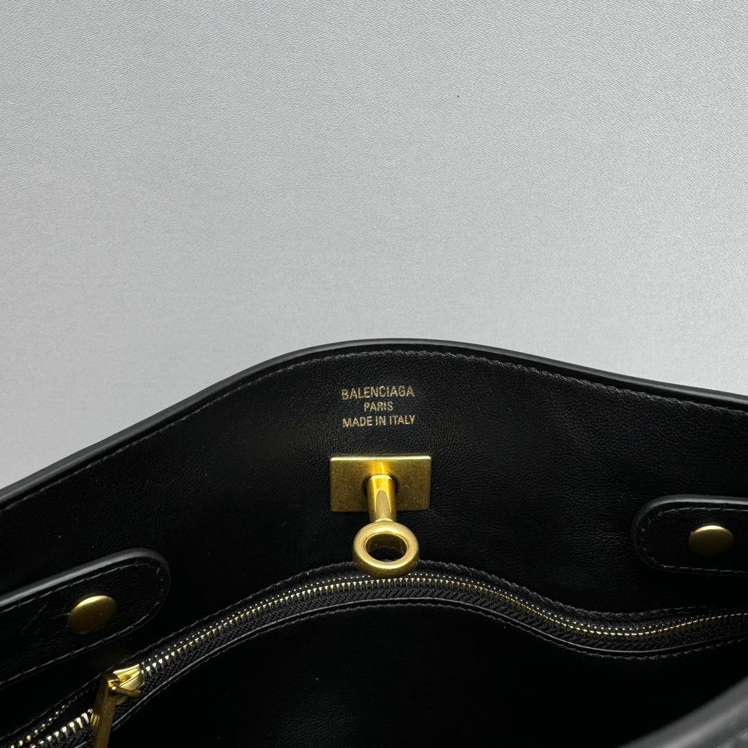 Balenciaga Bel Air Small Hobo Bag In Black  - FashionPlug