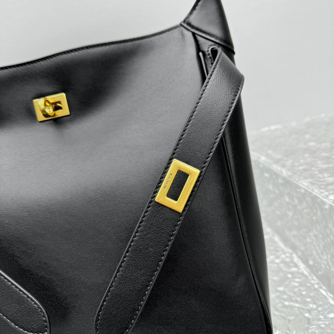 Balenciaga Bel Air Small Hobo Bag In Black  - FashionPlug