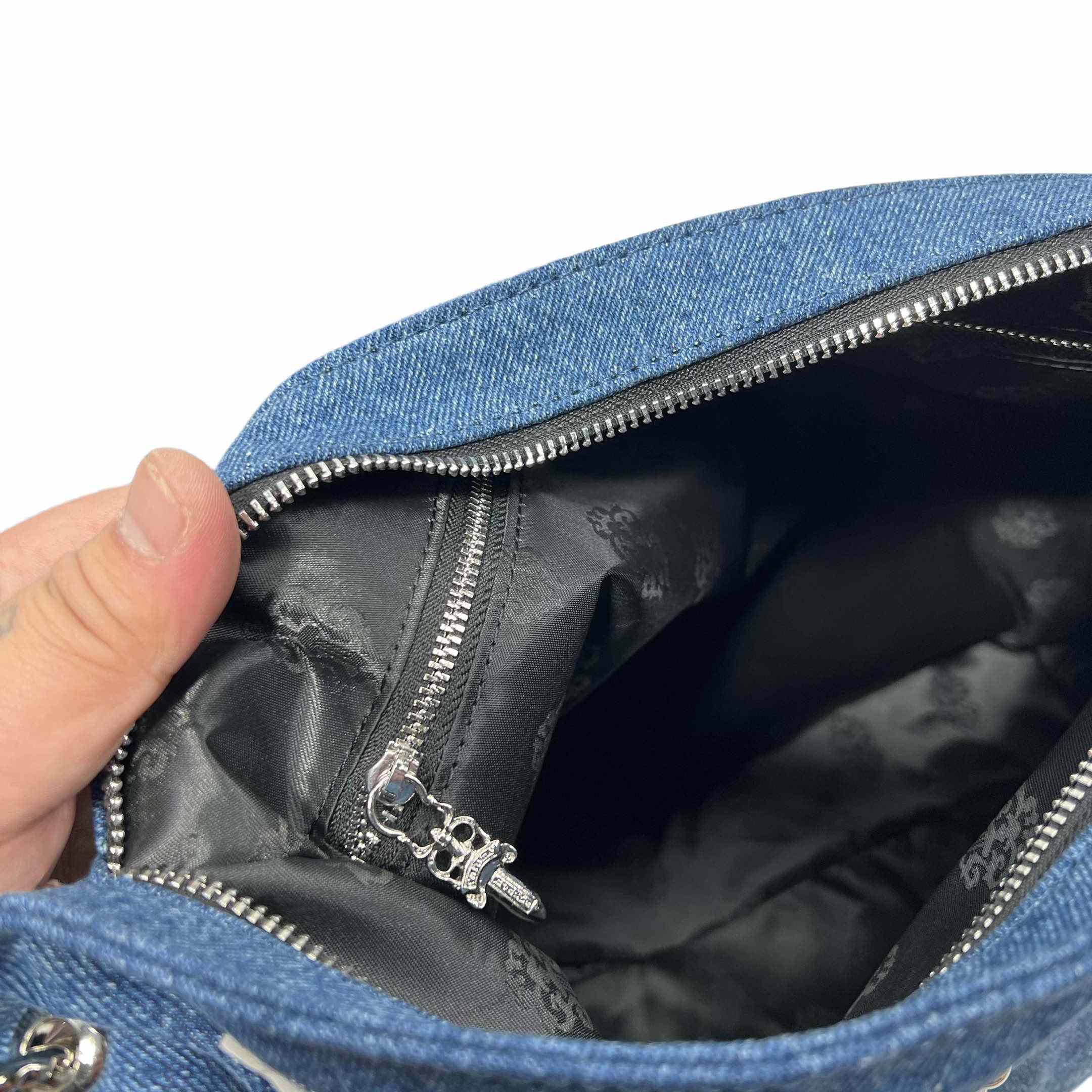 Chrome Heart Denim Shoulder Bag  (40-30-11cm) - FashionPlug