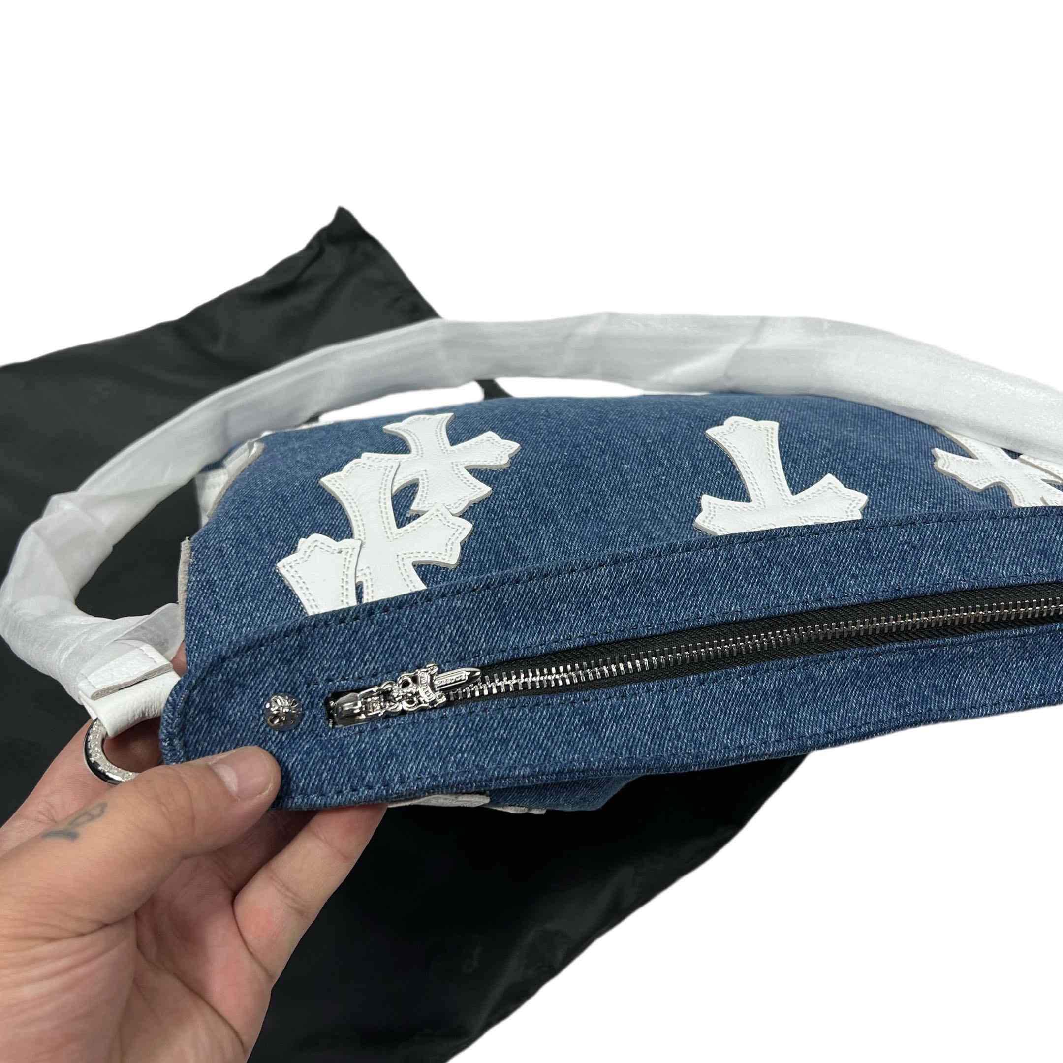 Chrome Heart Denim Shoulder Bag  (40-30-11cm) - FashionPlug