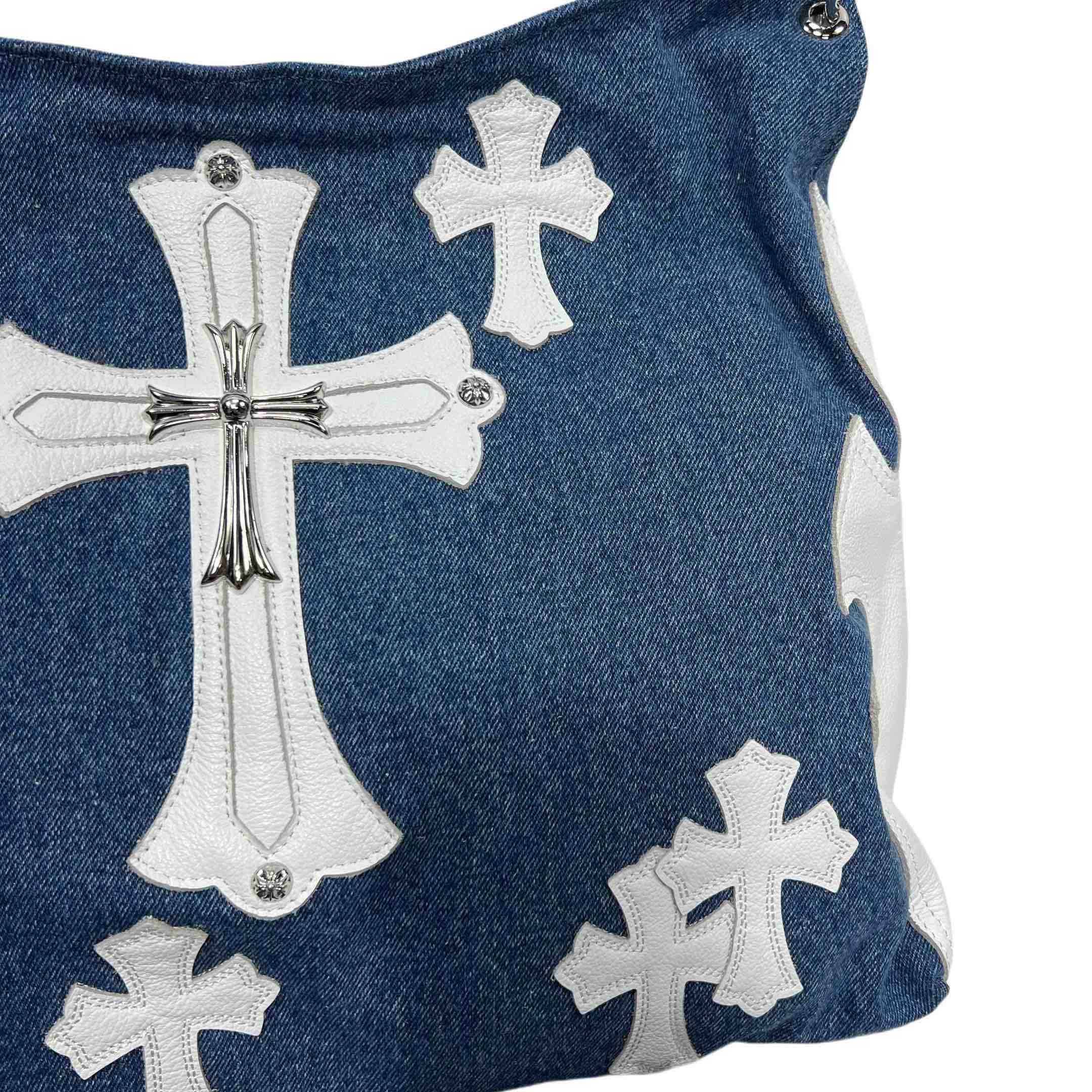 Chrome Heart Denim Shoulder Bag  (40-30-11cm) - FashionPlug