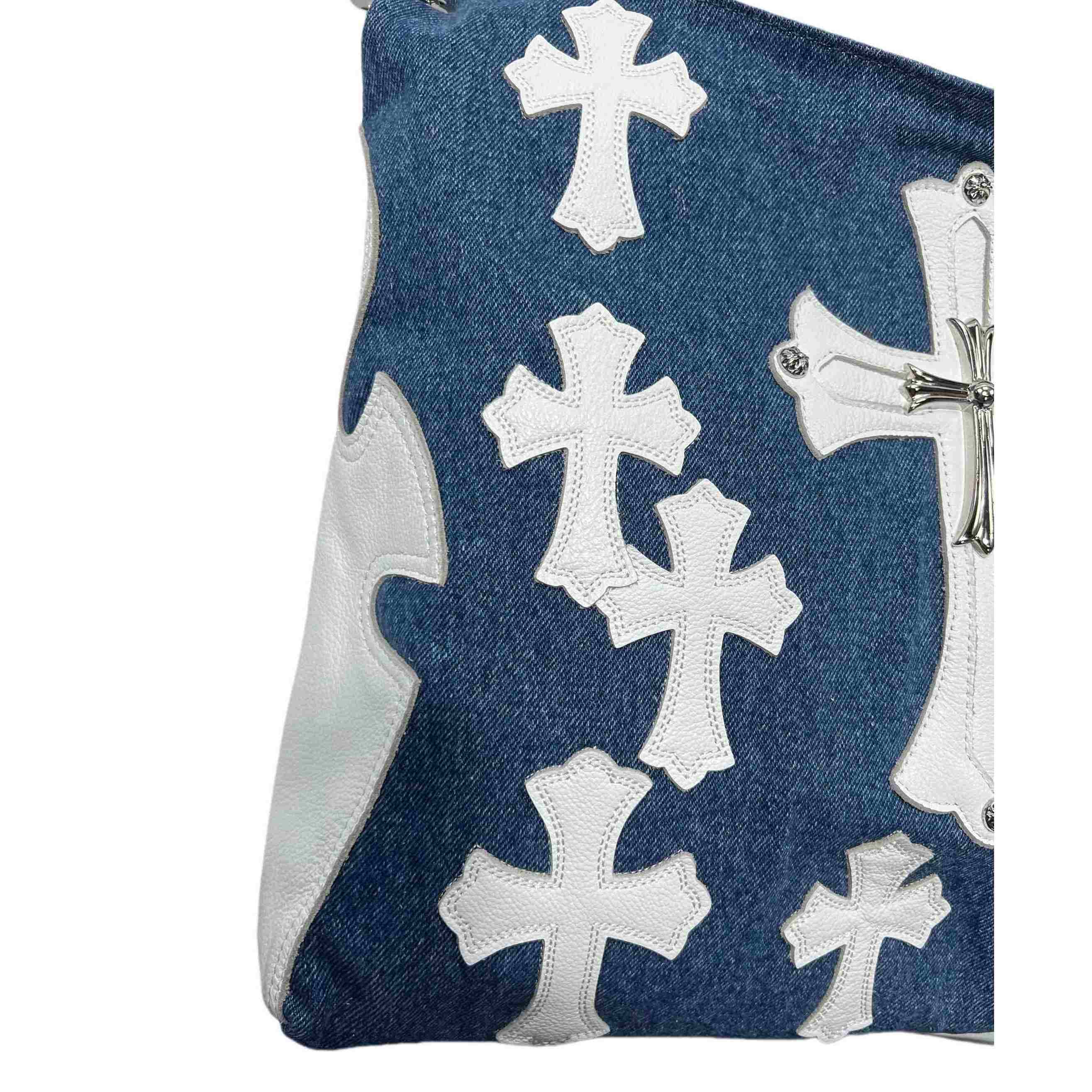 Chrome Heart Denim Shoulder Bag  (40-30-11cm) - FashionPlug