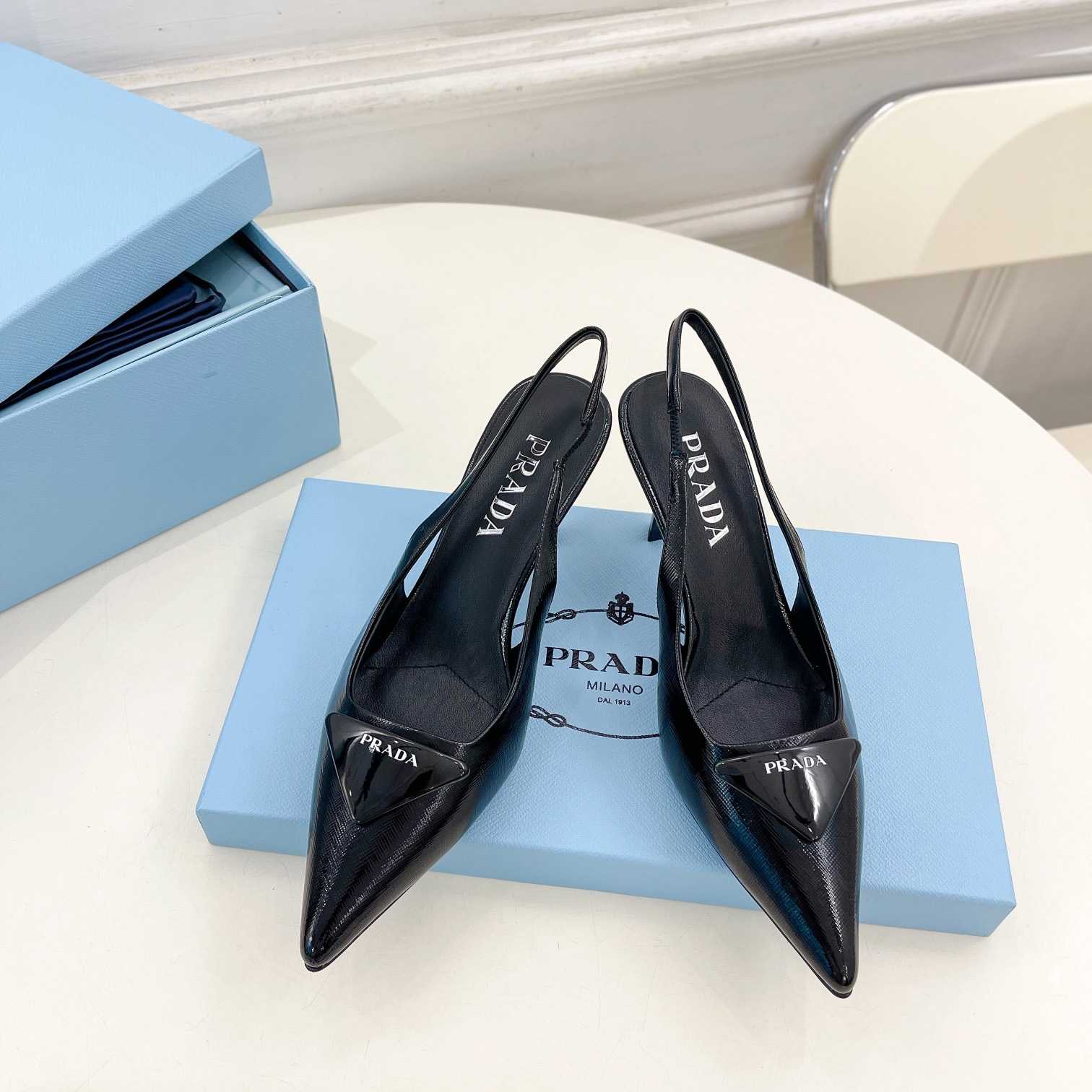 Prada Leather Slingback Pumps - FashionPlug