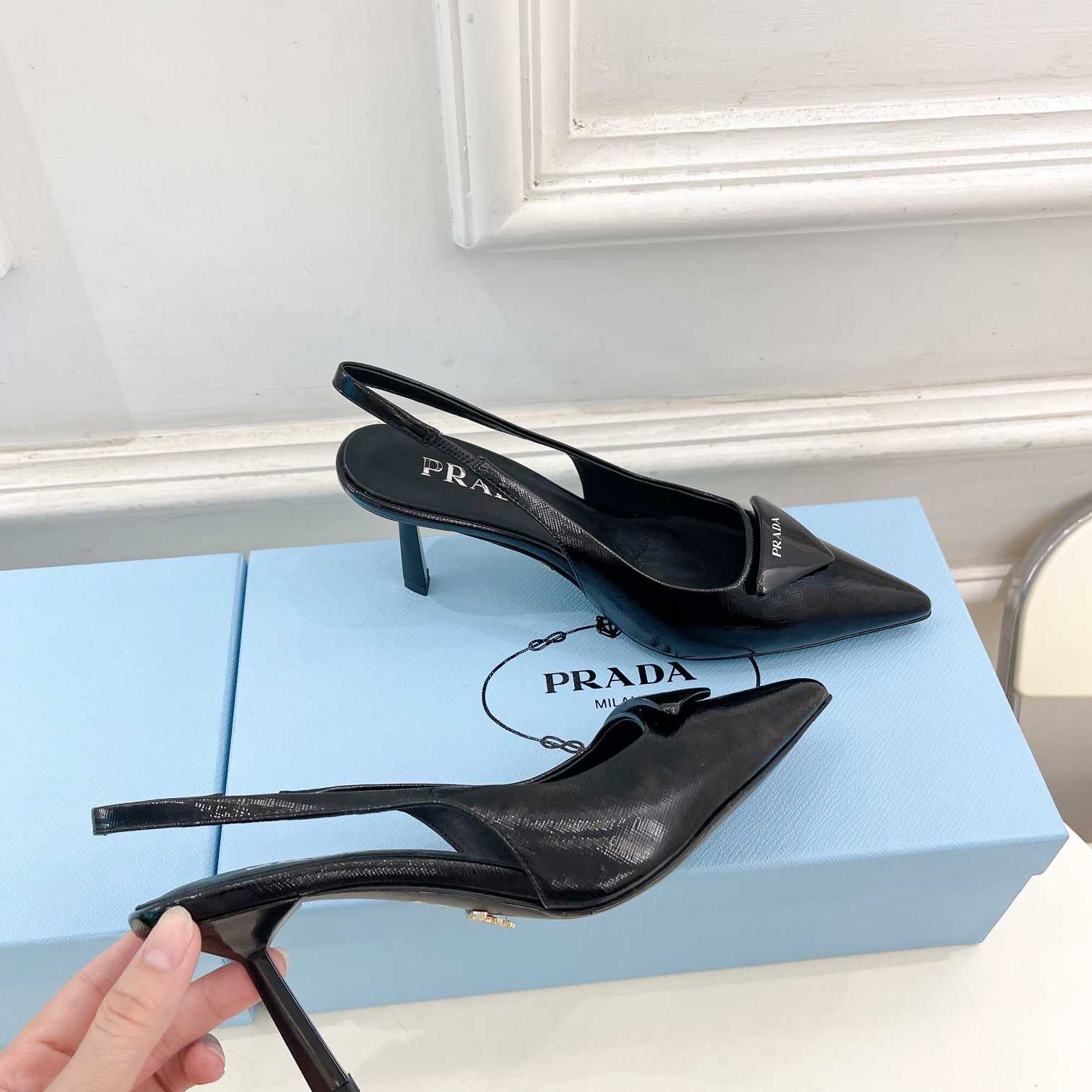 Prada Leather Slingback Pumps - FashionPlug