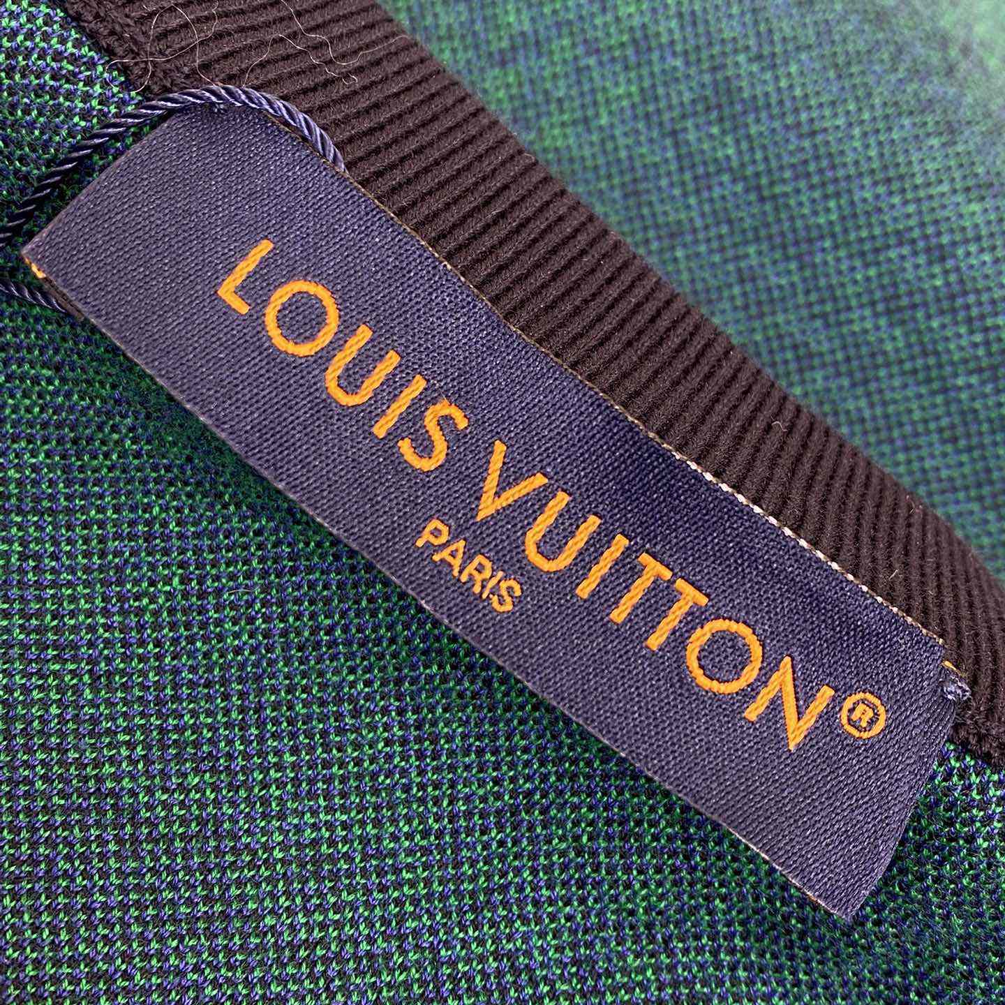 Louis Vuitton Jacquard Damier Short-Sleeved Cotton Crewneck  1AHBCW - FashionPlug