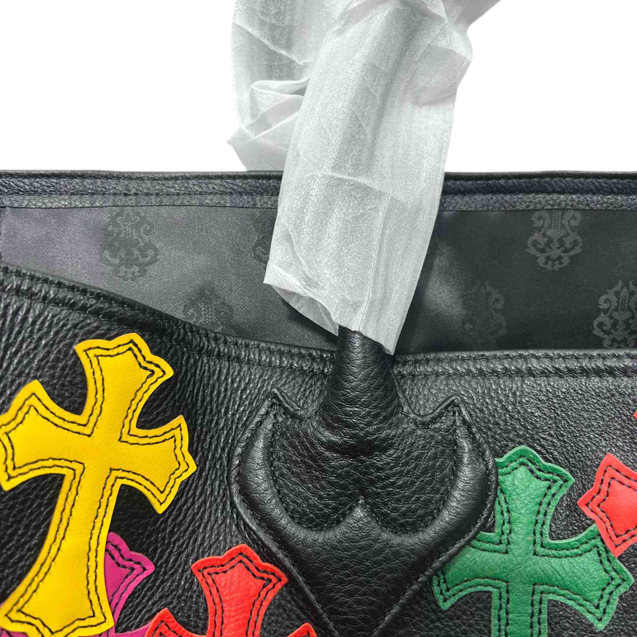 Chrome Hearts All-Over Cross Patch Leather Tote Bag  （47-29-12cm） - FashionPlug