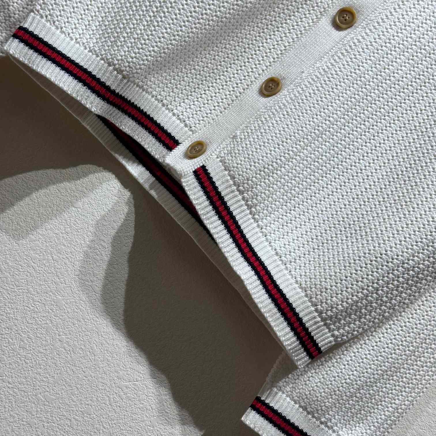 Gucci Ajour Cotton Knit Cardigan With Web - FashionPlug