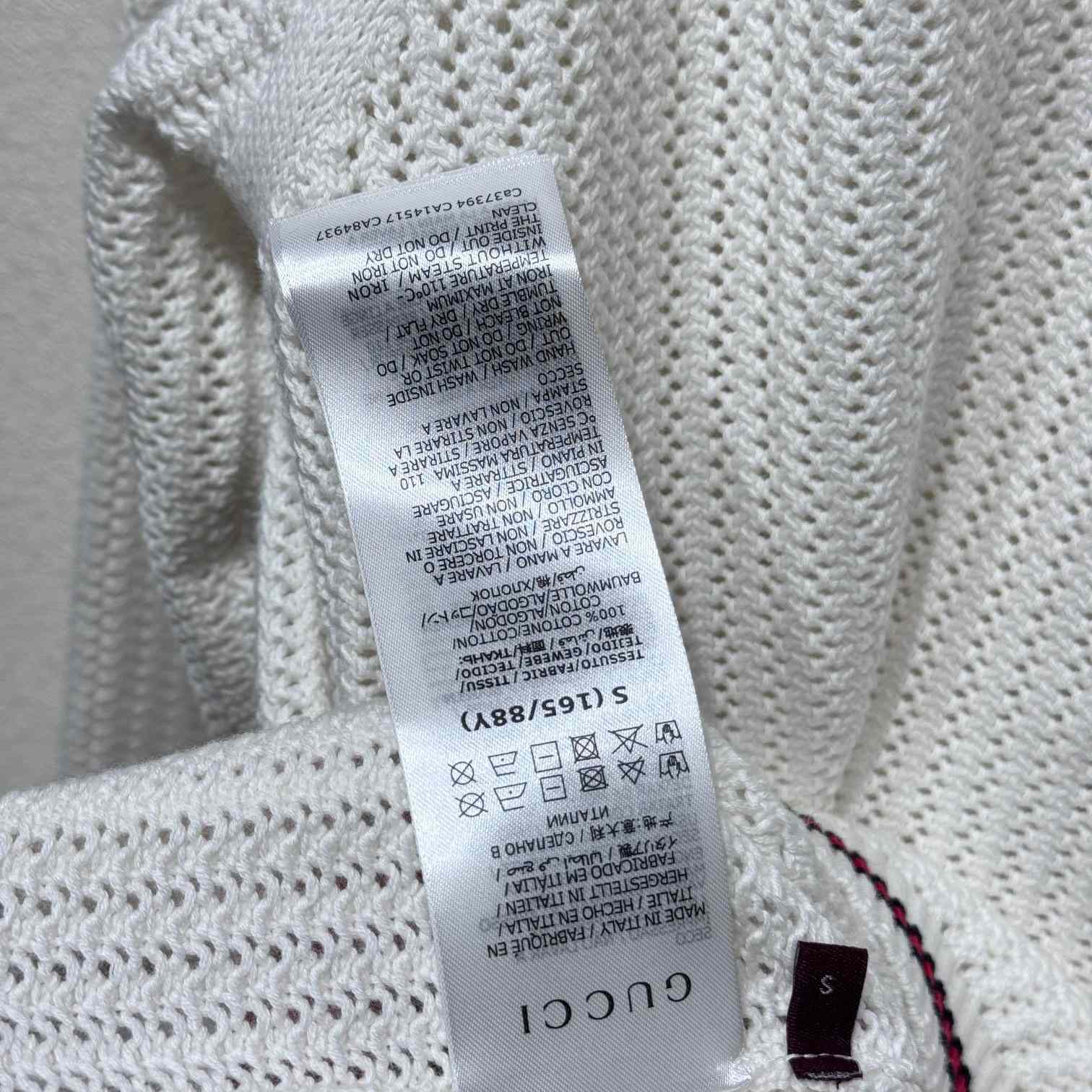 Gucci Ajour Cotton Knit Cardigan With Web - FashionPlug