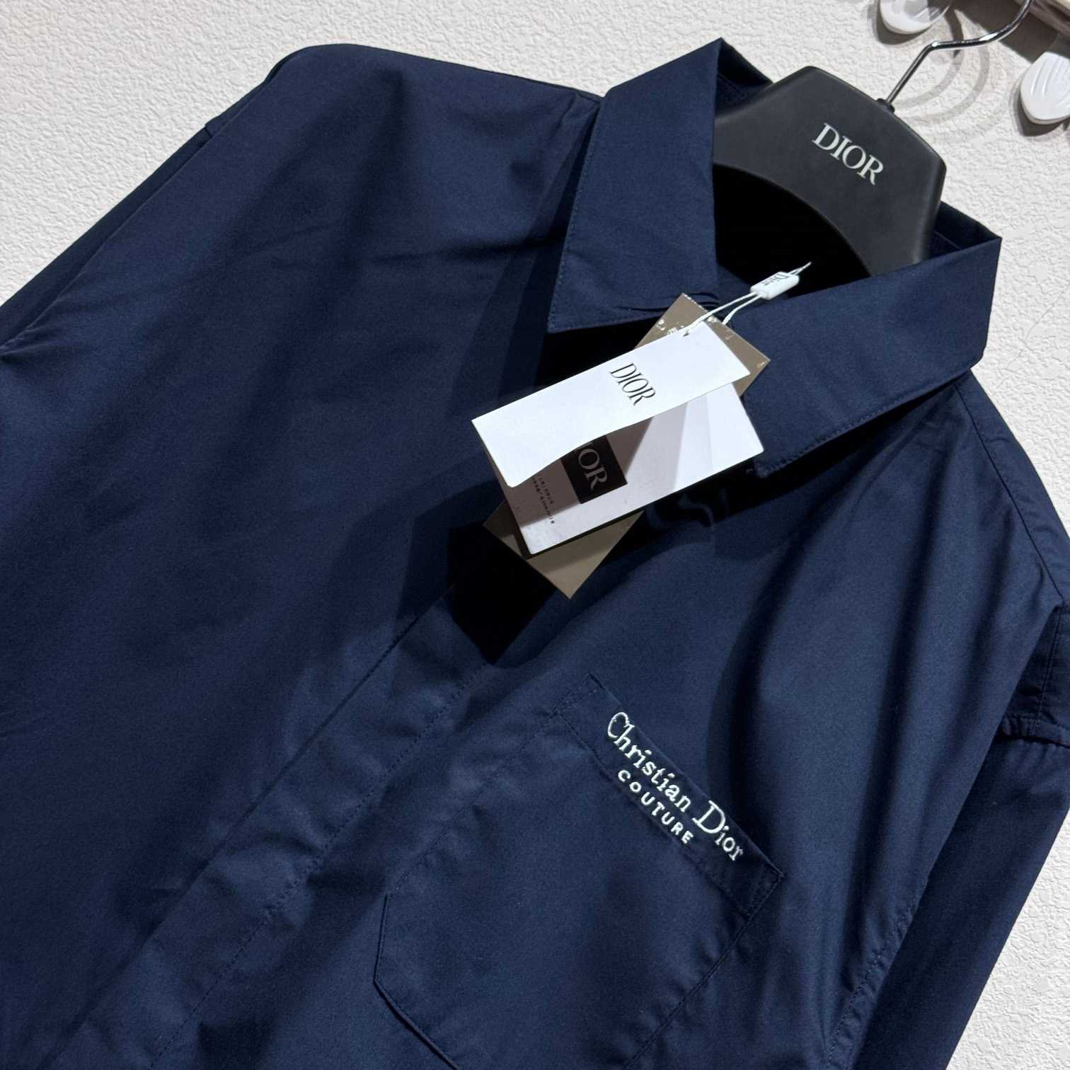 Christian Dior Tag Embroidery Shirt White Cotton Poplin - FashionPlug