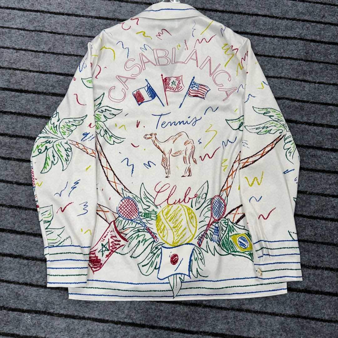 Casablanca Crayon Tennis Club Shirt  - FashionPlug