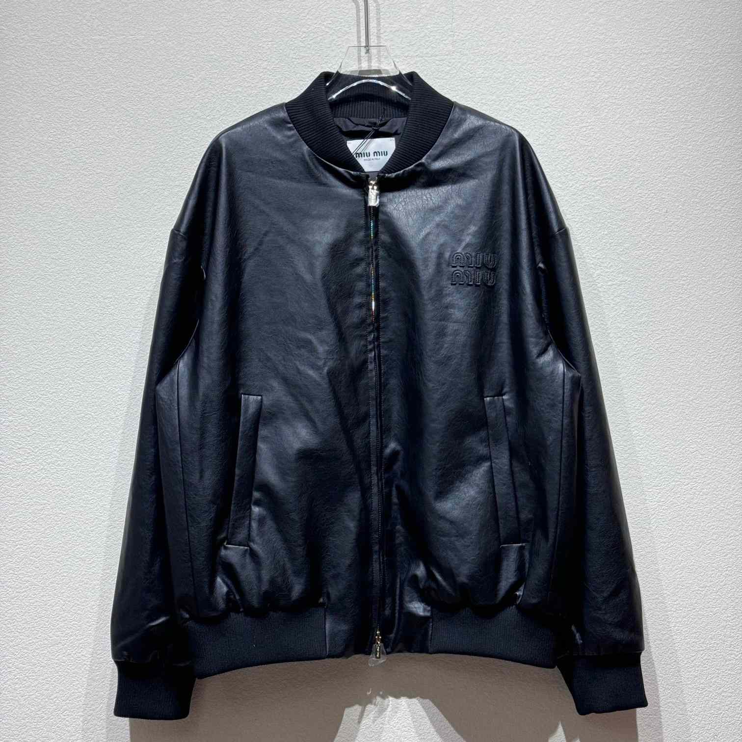 Miu Miu Logo-appliqué Bomber Jacket - FashionPlug