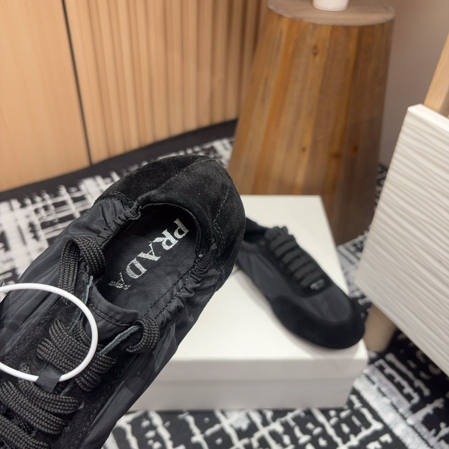 Prada Collapse Re-Nylon And Suede Sneakers - FashionPlug