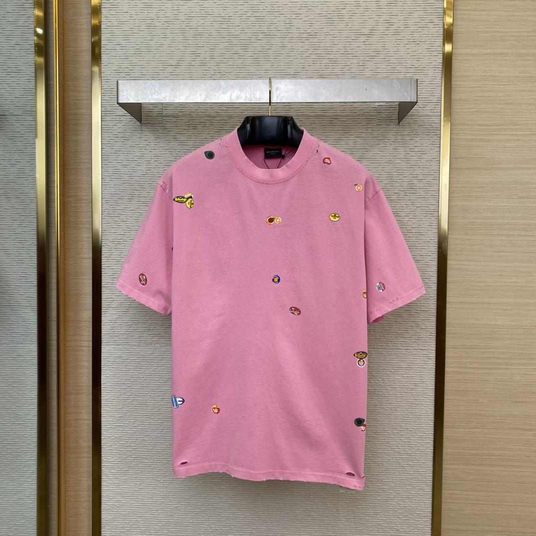 Balenciaga Fruity T-Shirt Medium Fit In Faded Dirty - FashionPlug