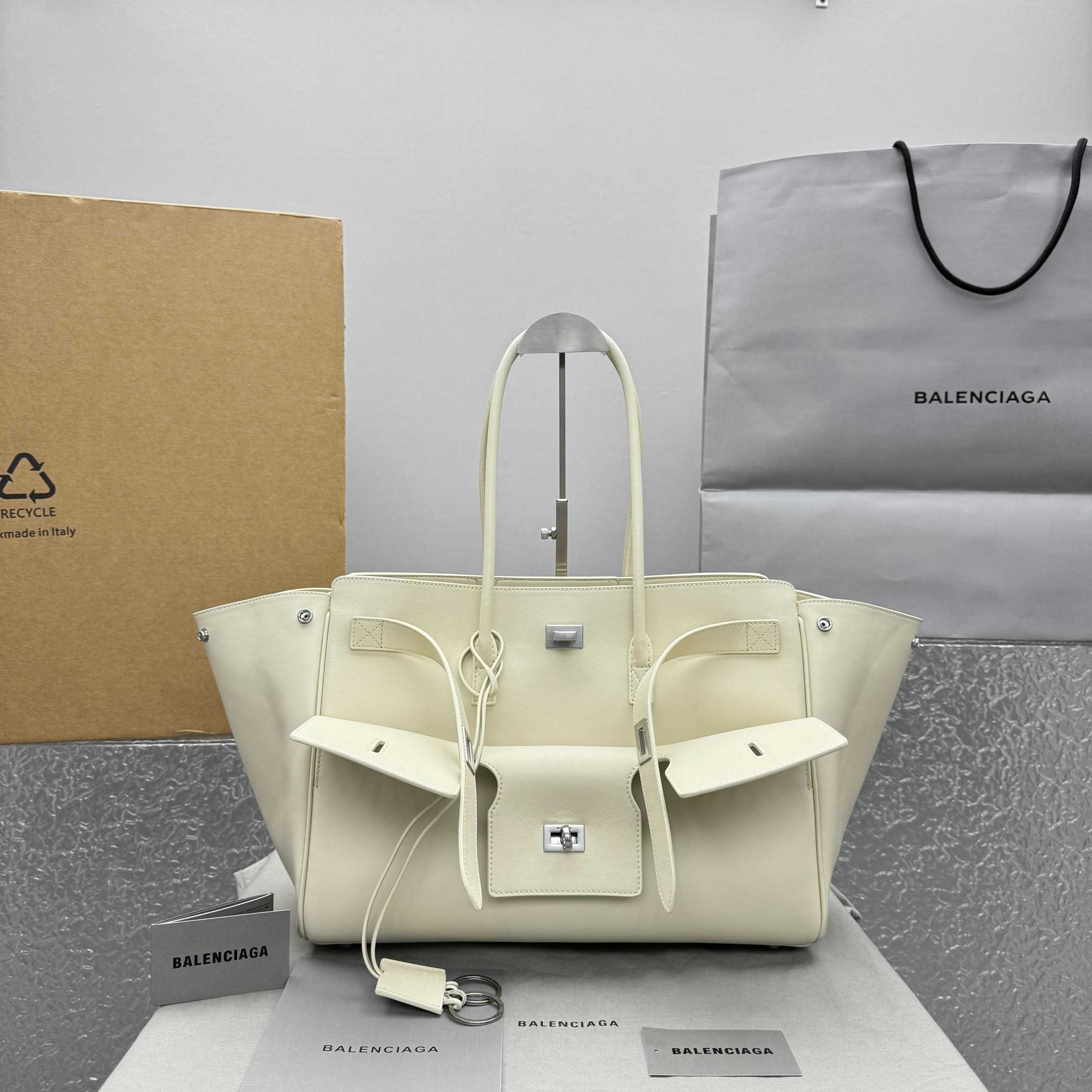 Balenciaga Bel Air Medium Carry All Bag In Soya - FashionPlug