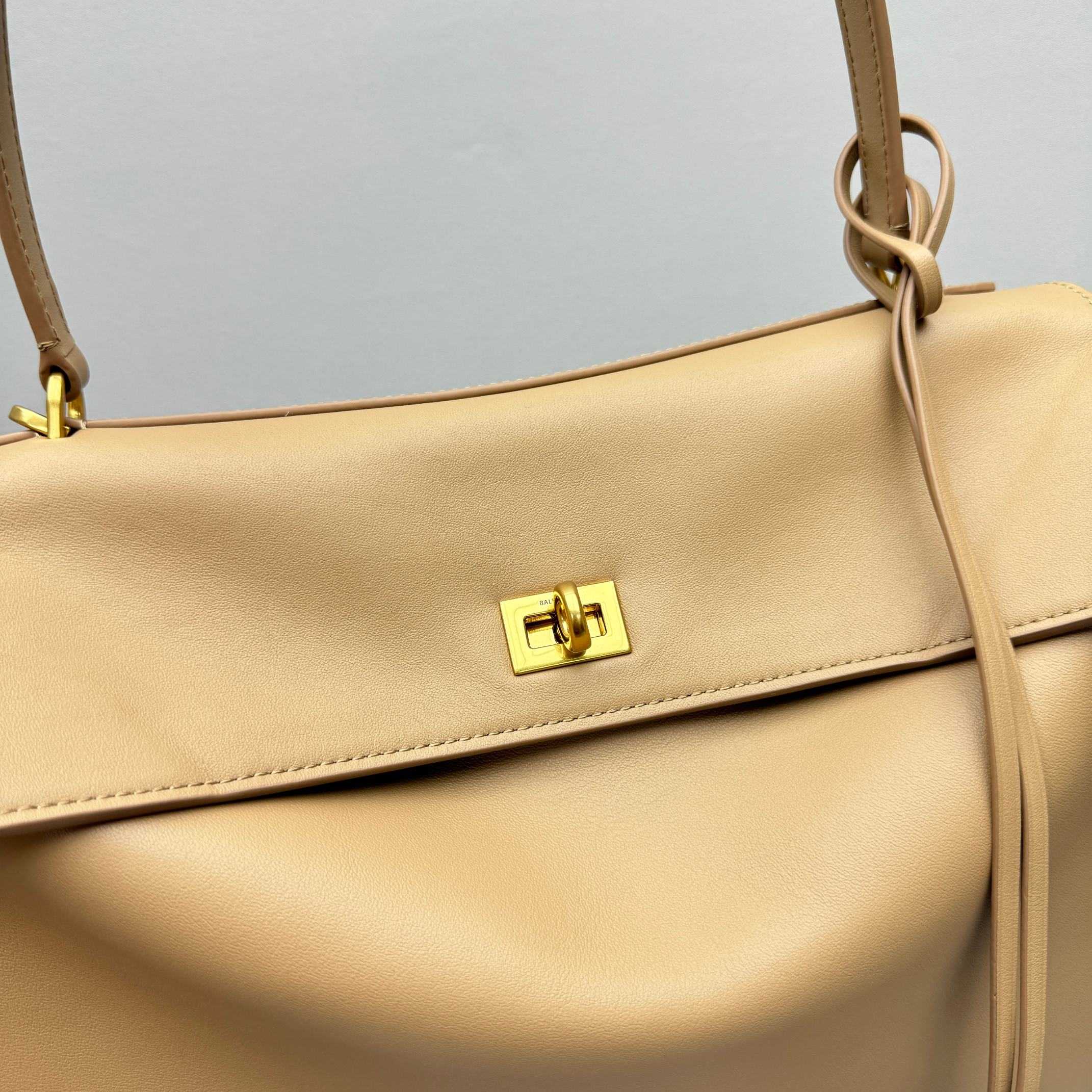 Balenciaga Rodeo Medium Handbag In Latte  - FashionPlug