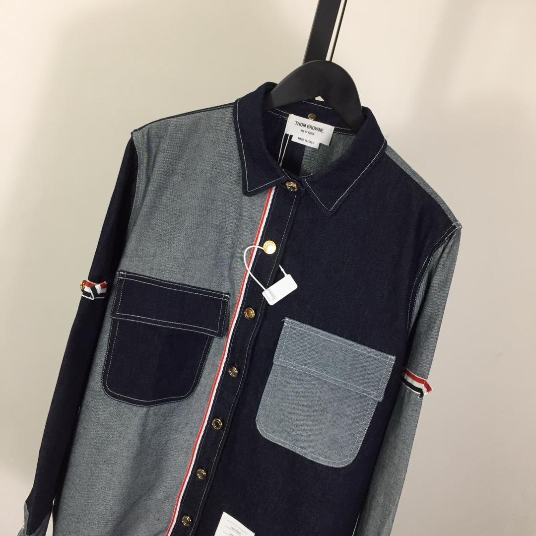 Thom Browne Oxford Lavoration Trim Classic Shirt - FashionPlug