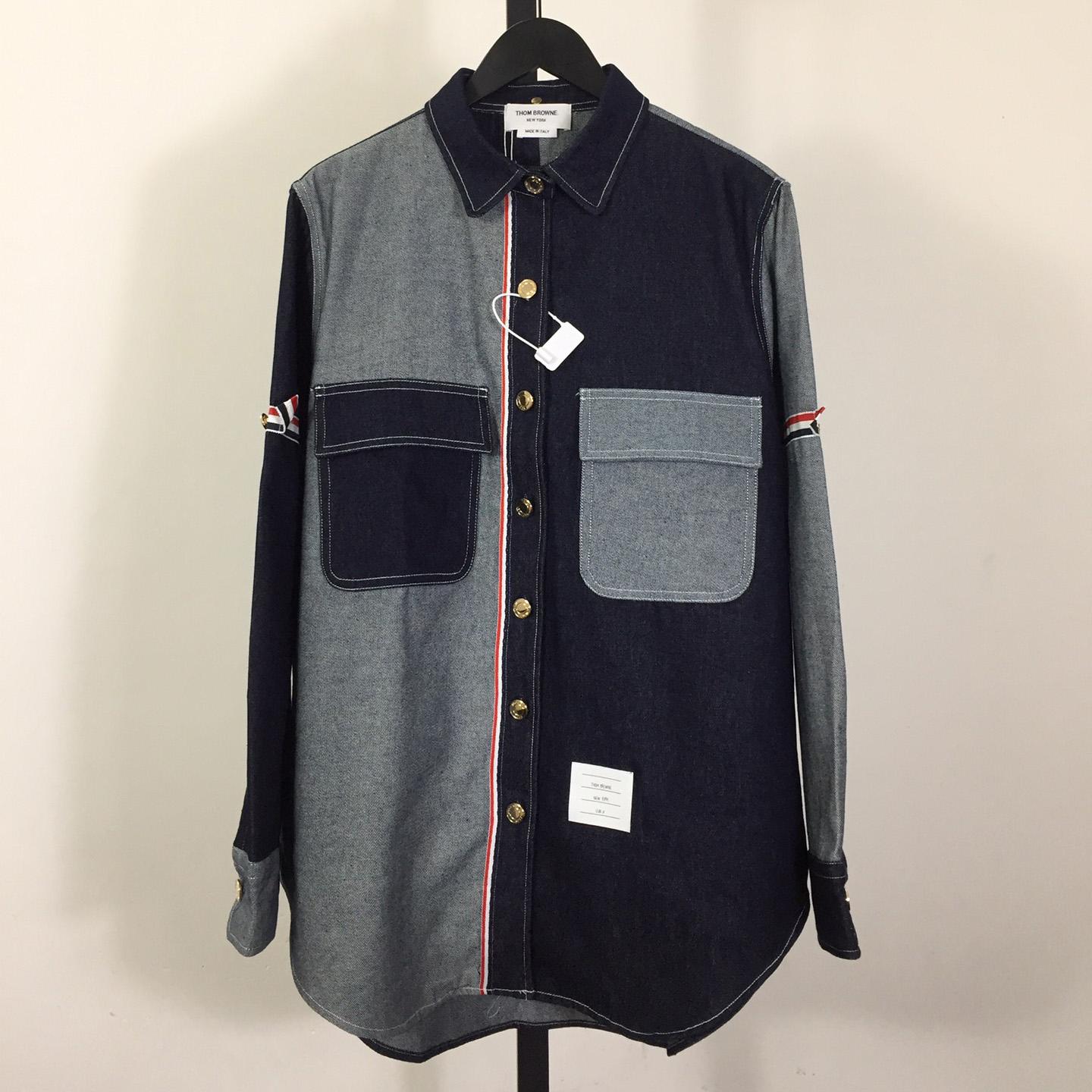 Thom Browne Oxford Lavoration Trim Classic Shirt - FashionPlug