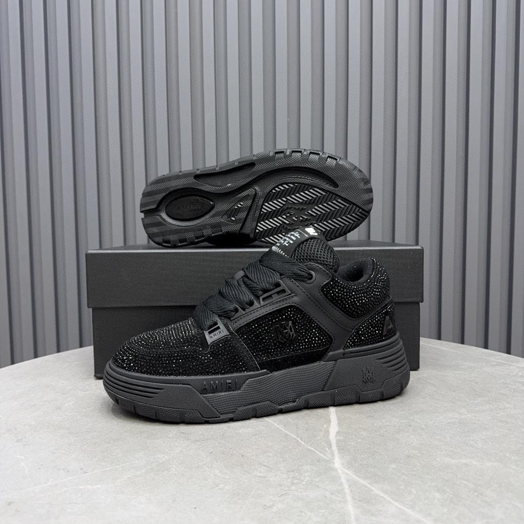 Amiri Crystal MA-1 Leather Sneakers - FashionPlug