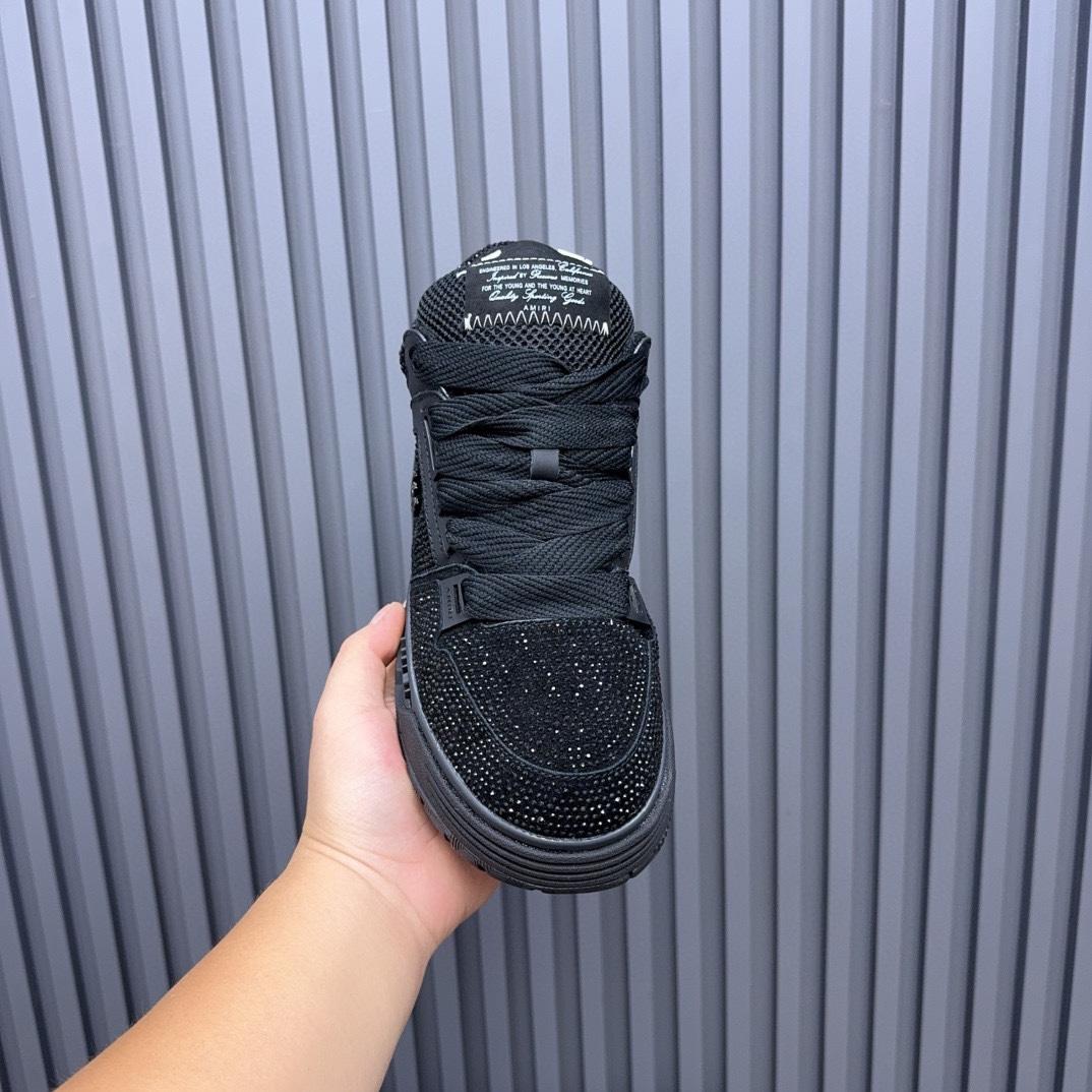 Amiri Crystal MA-1 Leather Sneakers - FashionPlug