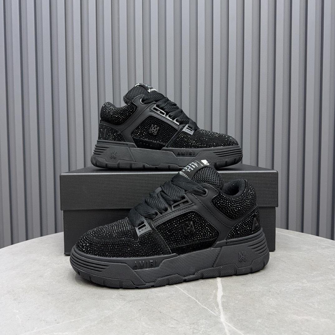 Amiri Crystal MA-1 Leather Sneakers - FashionPlug
