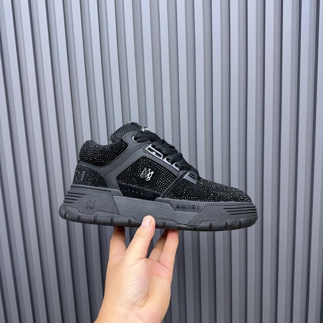 Amiri Crystal MA-1 Leather Sneakers - FashionPlug