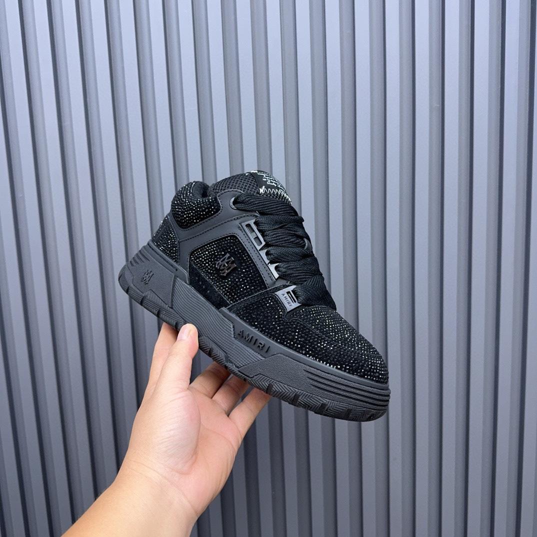 Amiri Crystal MA-1 Leather Sneakers - FashionPlug