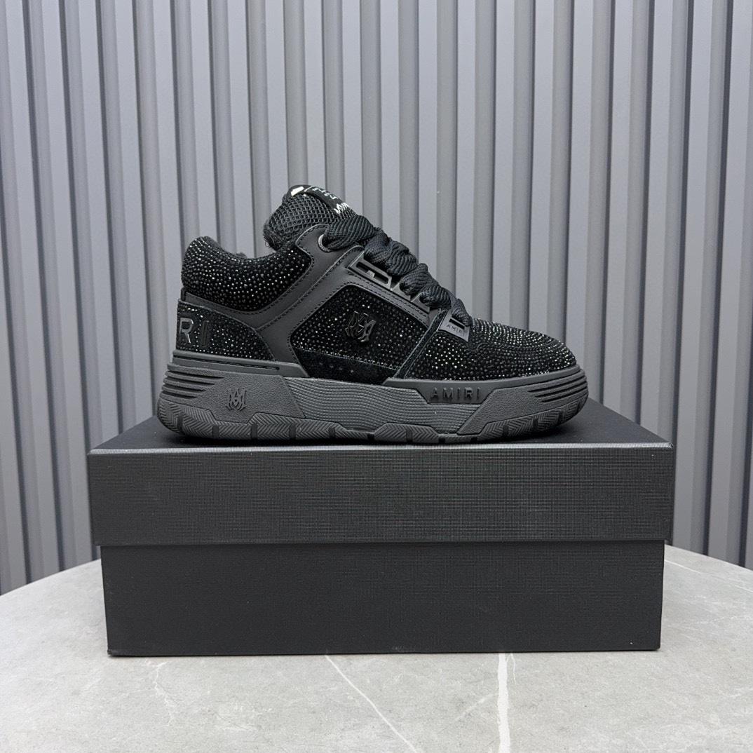 Amiri Crystal MA-1 Leather Sneakers - FashionPlug