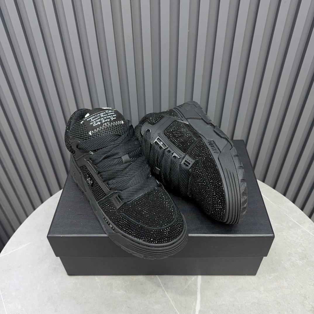 Amiri Crystal MA-1 Leather Sneakers - FashionPlug