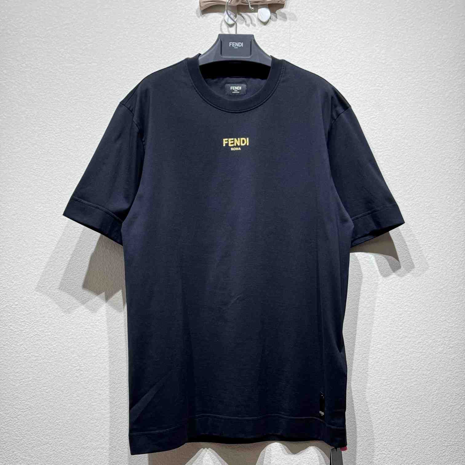 Fendi Black Cotton T-shirt - FashionPlug