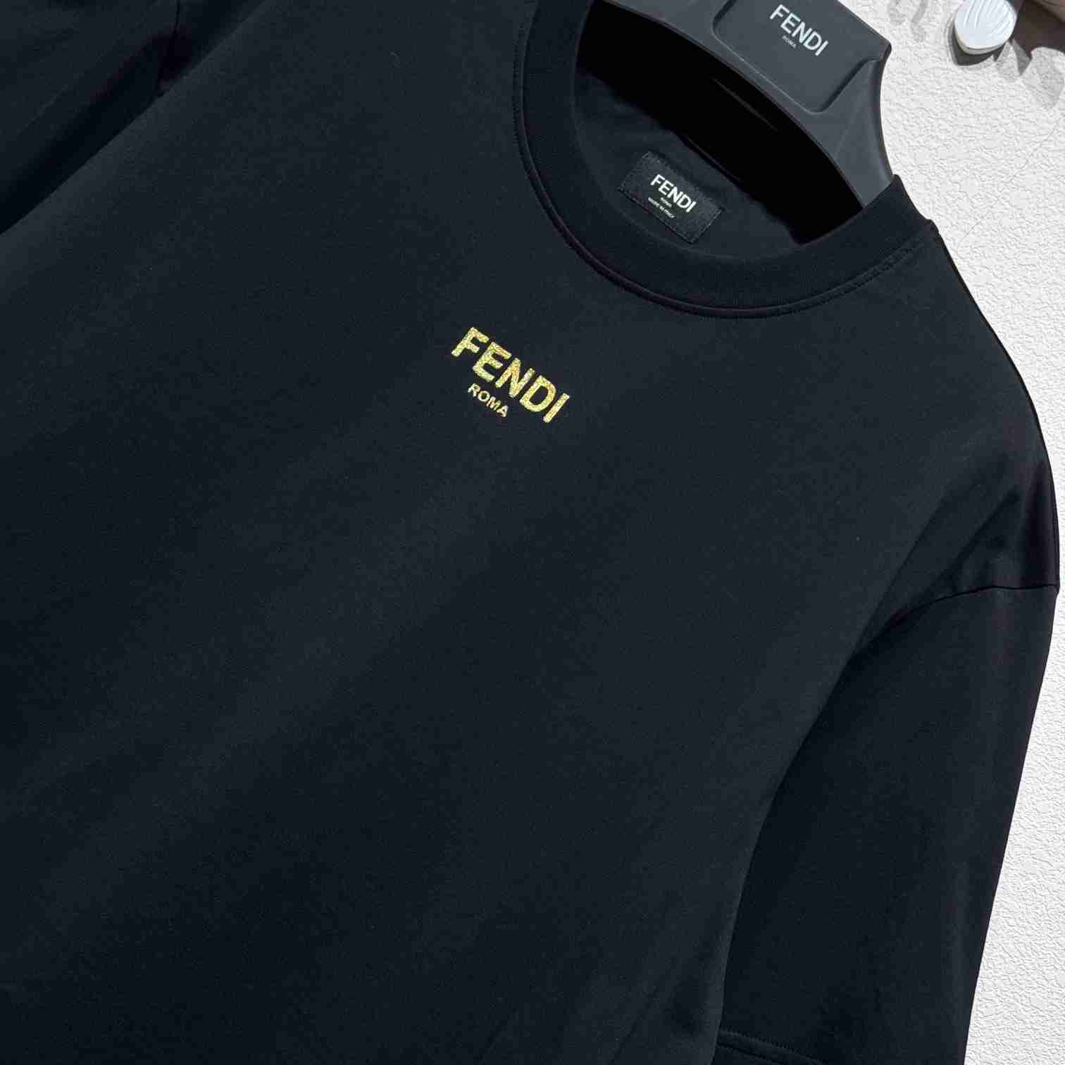 Fendi Black Cotton T-shirt - FashionPlug