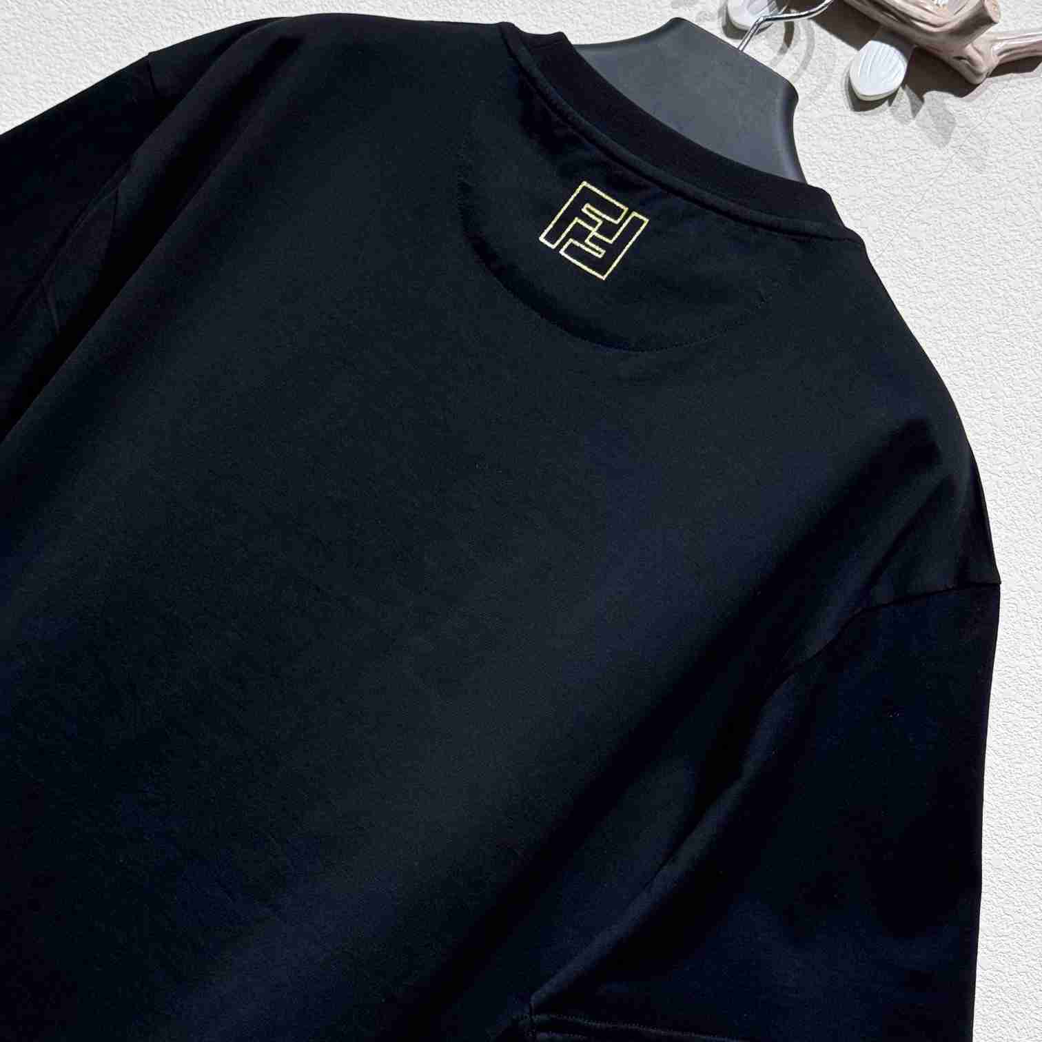 Fendi Black Cotton T-shirt - FashionPlug