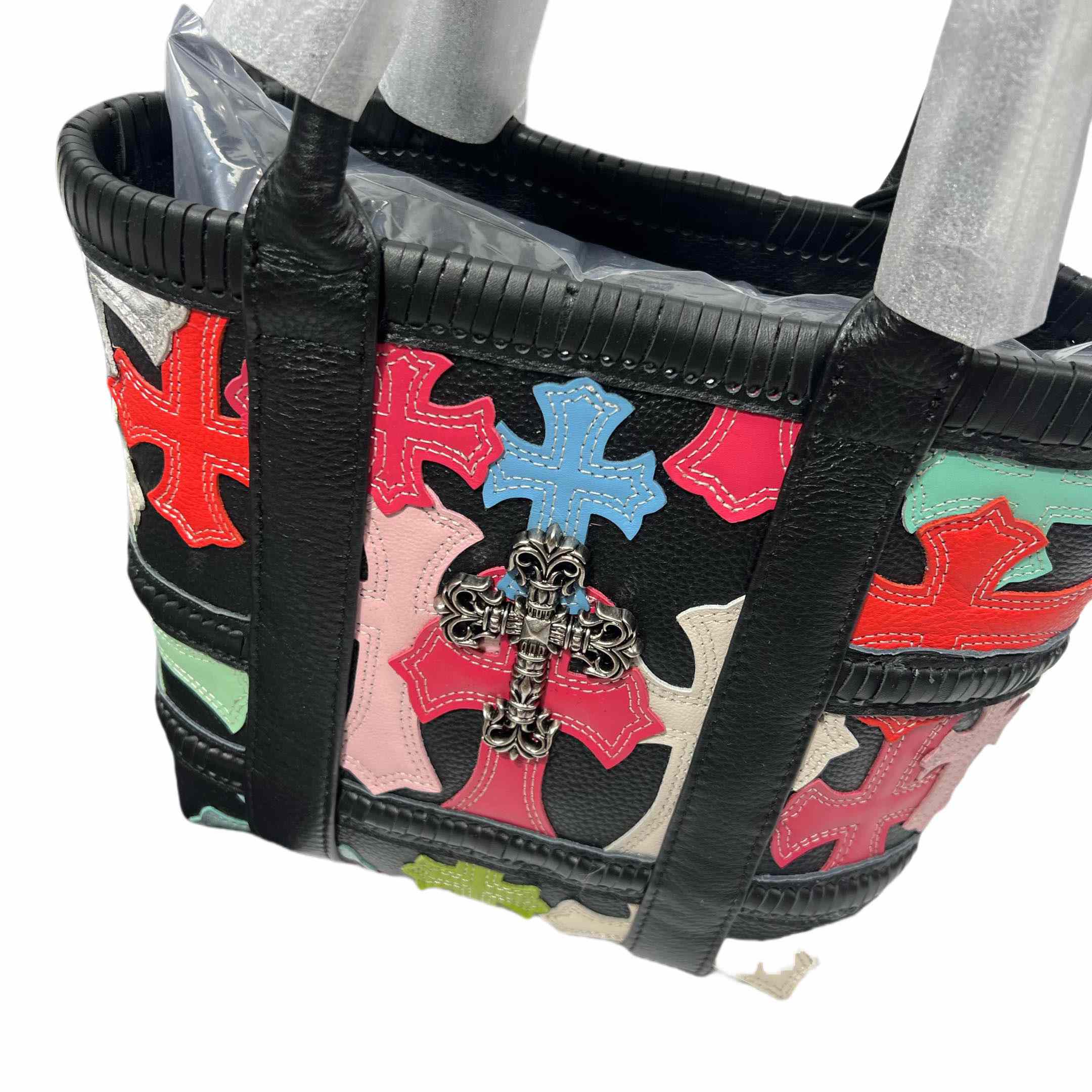 Chrome Heart Cross Patch Tote Bag (32-20.5-20.5cm) - FashionPlug