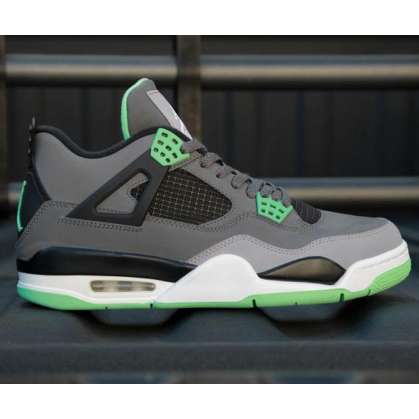 Jordan 4 Retro Green Glow Sneakers    - FashionPlug