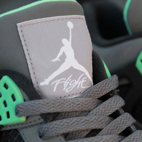 Jordan 4 Retro Green Glow Sneakers    - FashionPlug