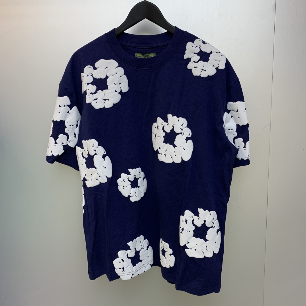 Denim Tears Cotton T-shirt In Navy - FashionPlug