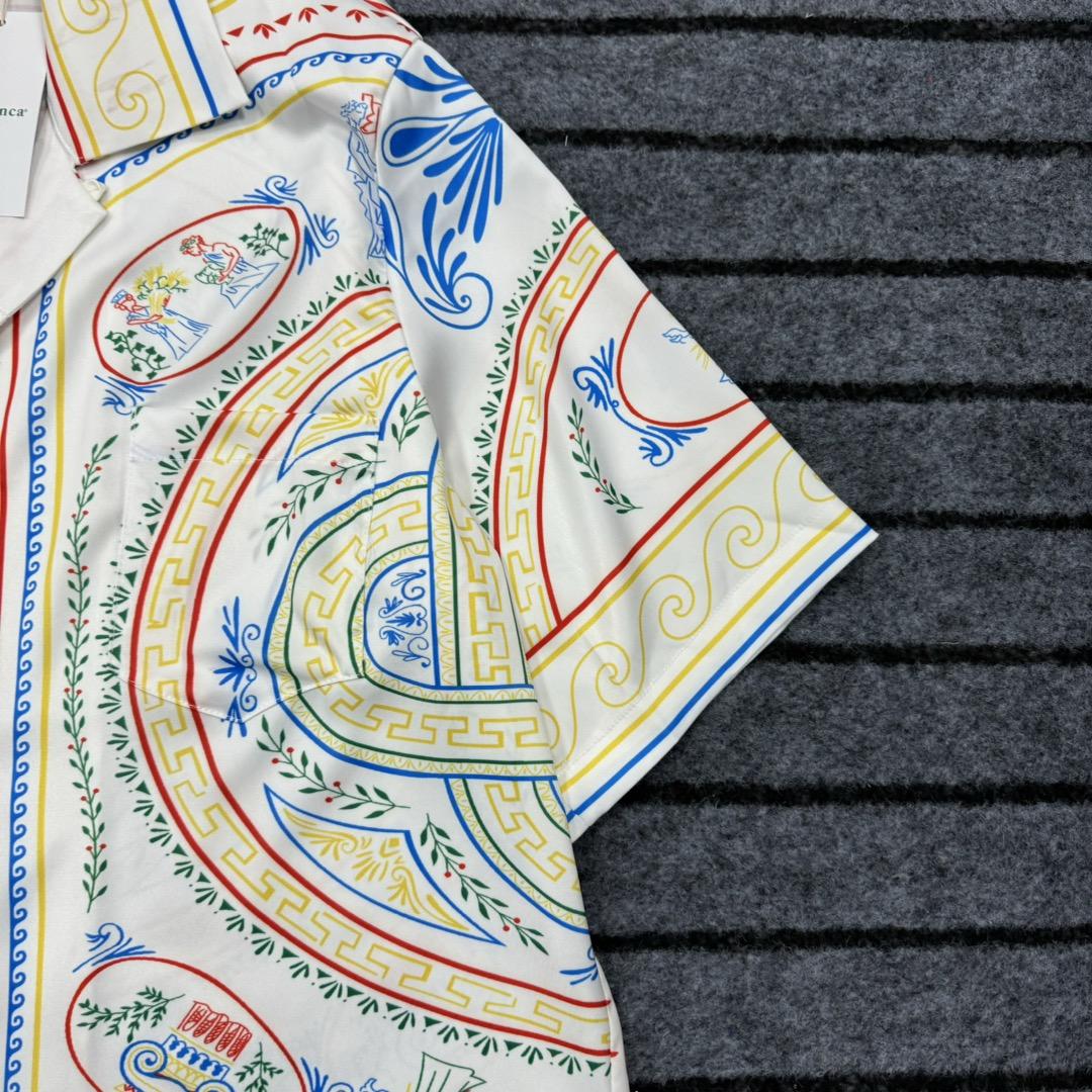 Casablanca Short Sleeve Cuban Collar Shirt - FashionPlug