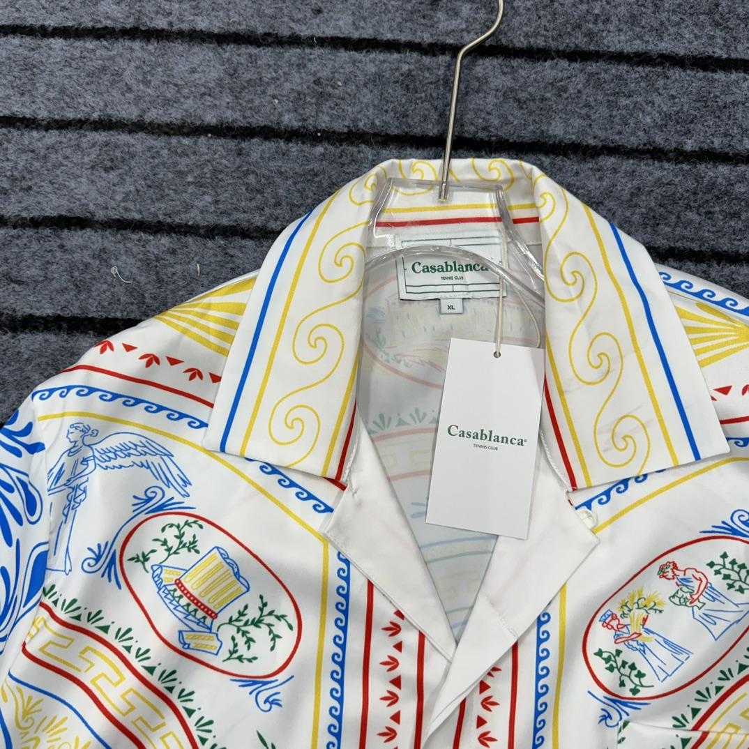 Casablanca Short Sleeve Cuban Collar Shirt - FashionPlug