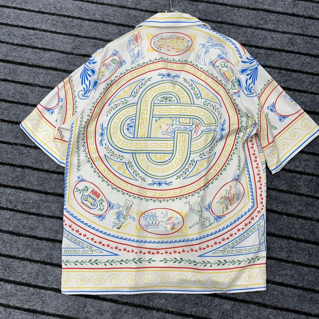 Casablanca Short Sleeve Cuban Collar Shirt - FashionPlug