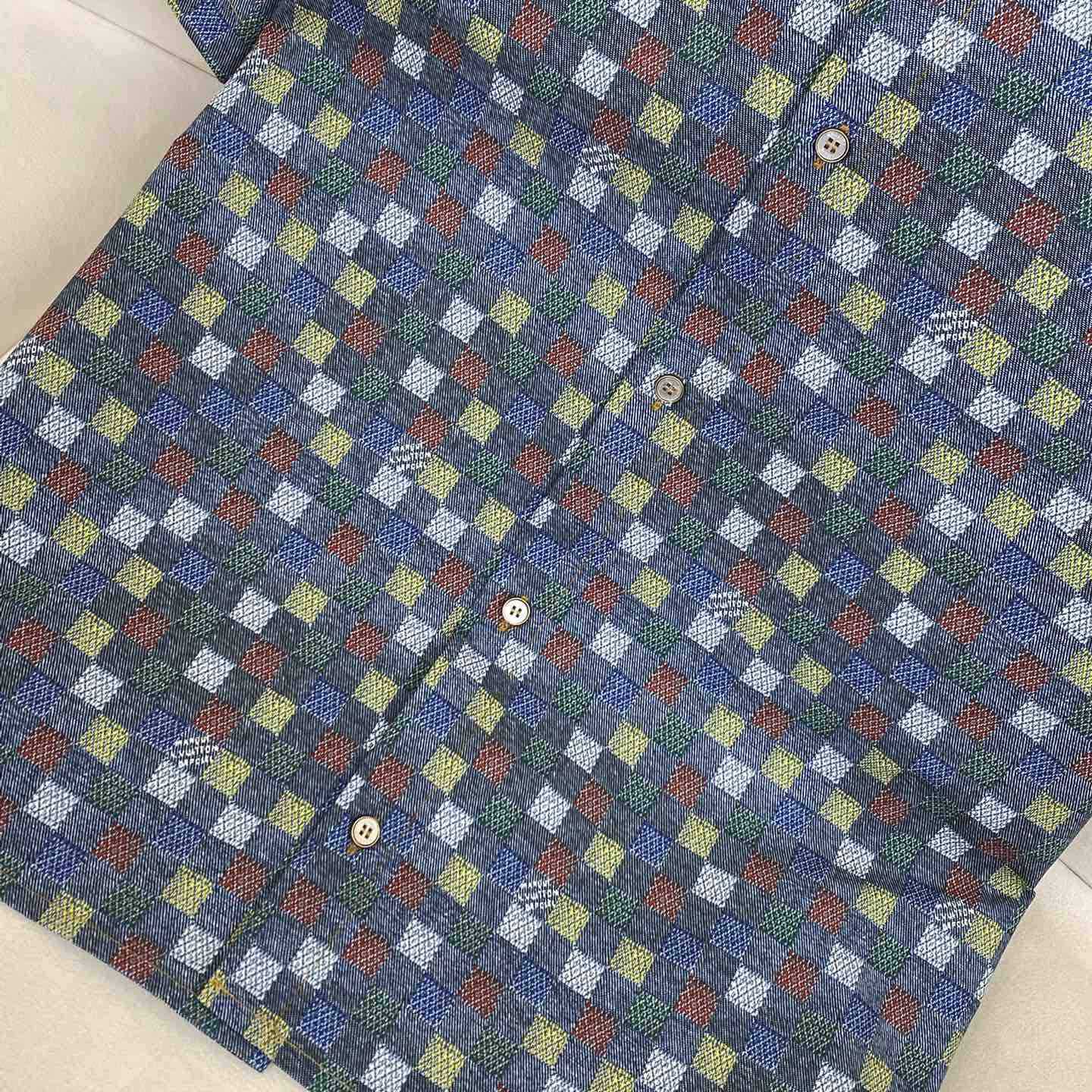 Louis Vuitton Damier Chambray Short-Sleeved Shirt  1AHCII - FashionPlug